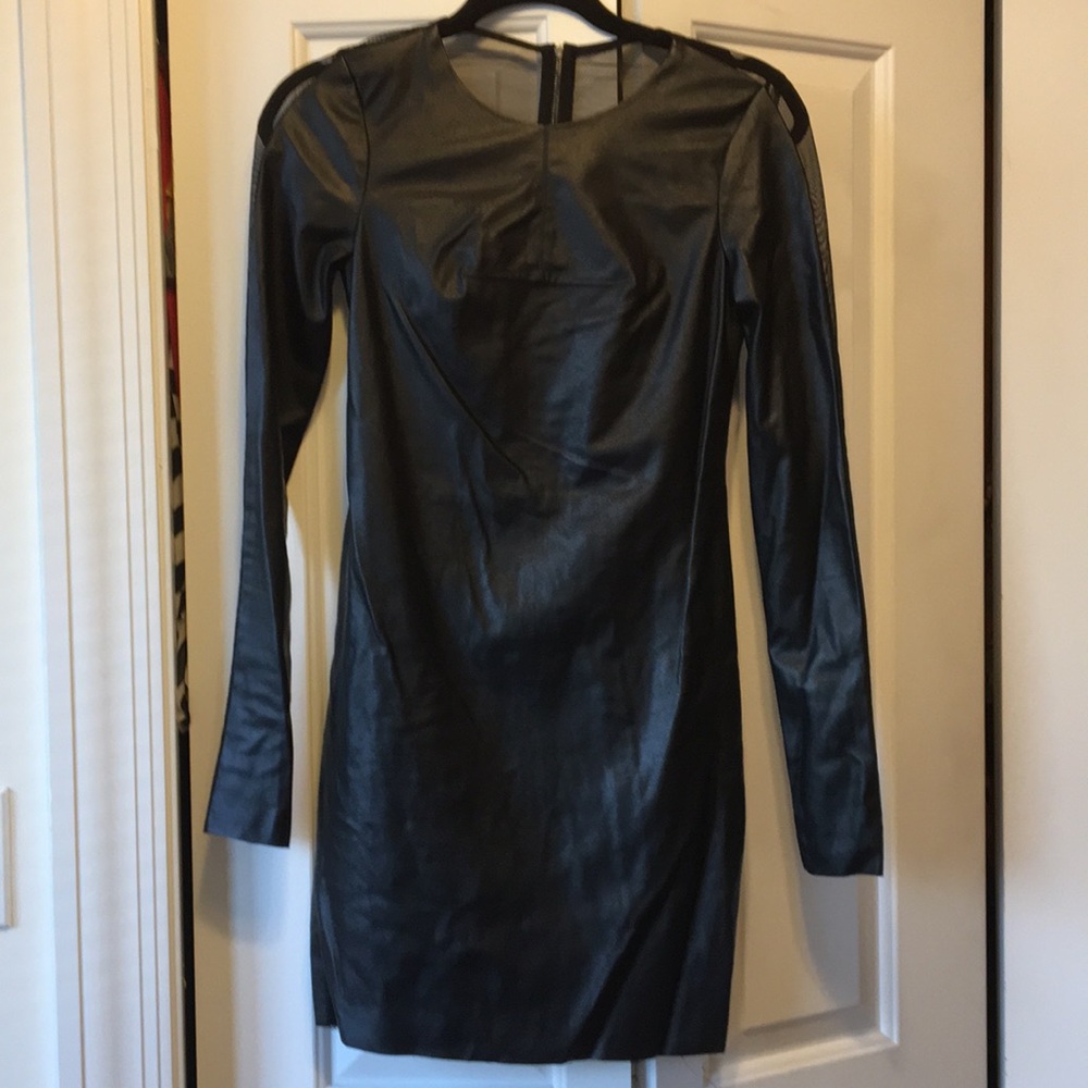 BCBG Maxazria Jillea black shell and mesh dress.